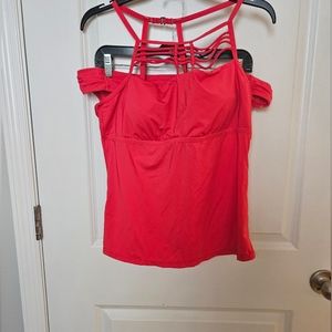Gibson Latimer orange/red halter tankini swimsuit size XL